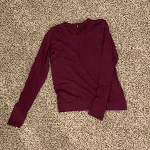Lululemon mesh long sleeve top. Dark purple, size 4